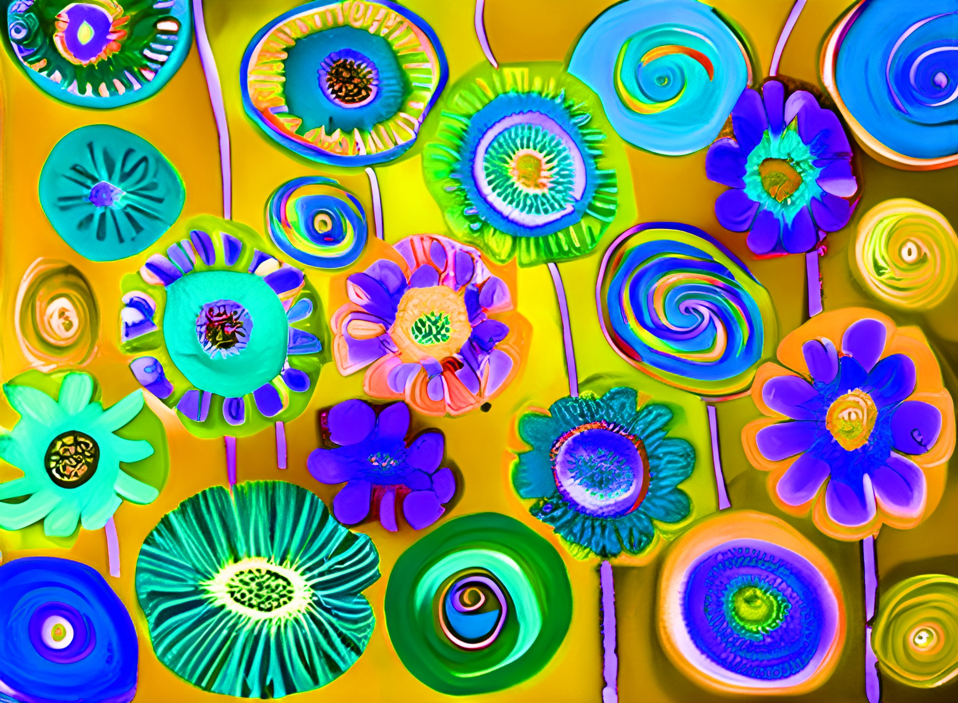 Colorful Digital Art Flowers Free Stock Photo - Public Domain Pictures