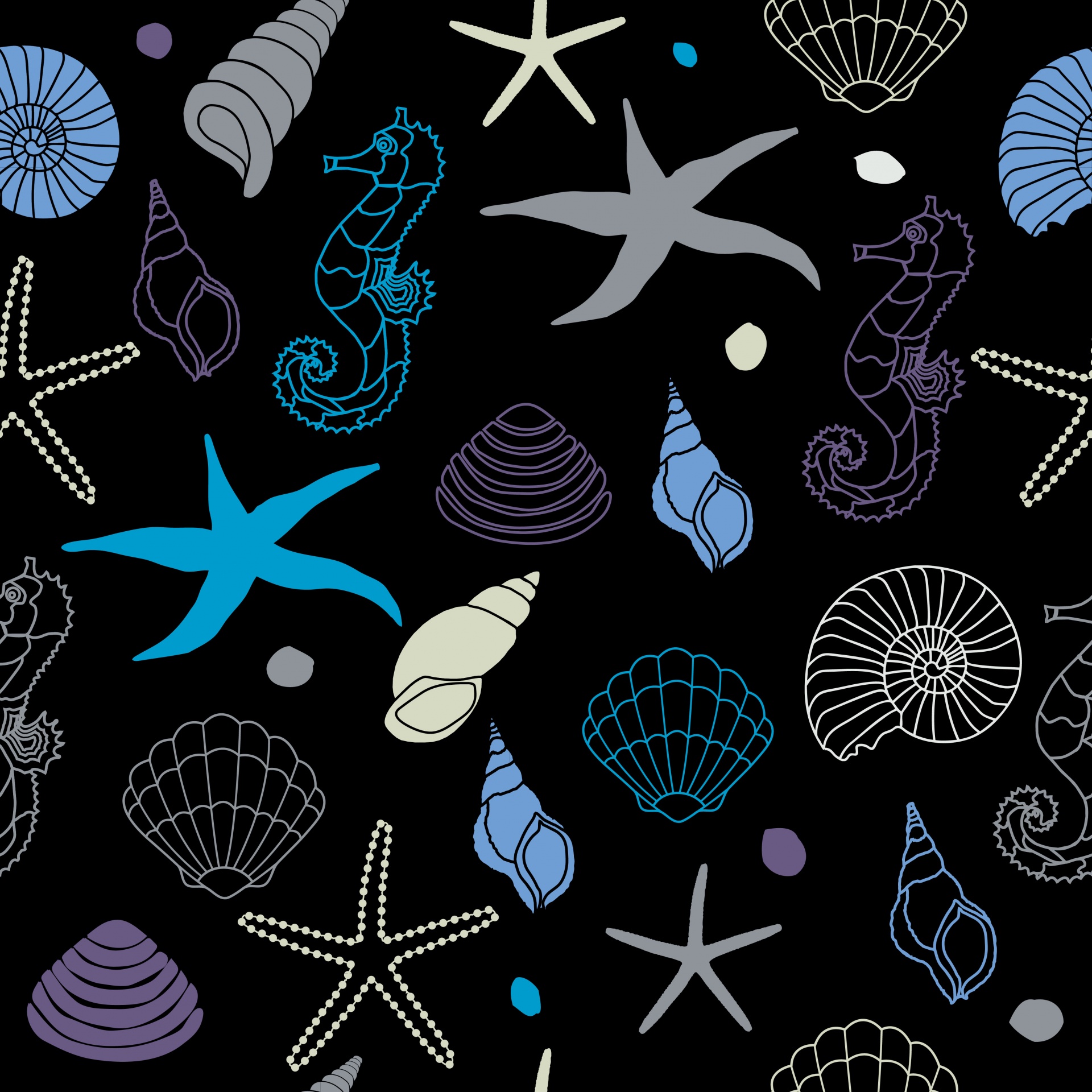 Seahorse Shells Background Pattern Free Stock Photo - Public Domain ...