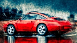 Car, Porsche, painting, abstract