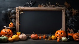 Blank blackboard on Halloween