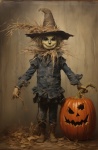Chlapec strašák Halloween umění