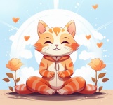 Cartoon Yoga Cat