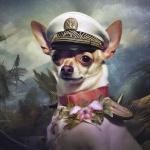 Portret Chihuahua jako pilota