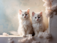 Bílé kontrasty dvou koťat