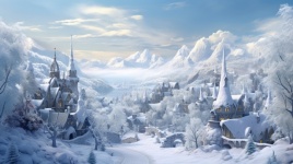 Cute Village In Winter