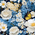 Flower Butterflies Pattern Seamless