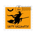 Halloween Witch Stamp Postmark