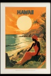 Poster de călătorie de epocă Hawaii