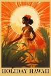 Hawaii Vintage Travel Poster