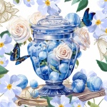 Fancy Candy Jar Blue