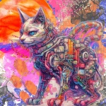 Steampunk Cat Digital Art