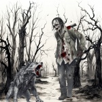 Halloween zombi és farkas