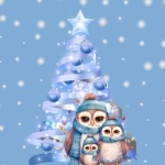 Christmas Owl Family