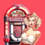 1950 Pin-Up Girl Poster