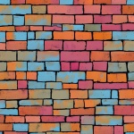 Colorful textured brick wall vector