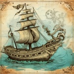 Vintage piratskepp