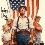 Cartel del Día del Trabajo Americano