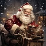 Weihnachtsmann auf einem Schlitten