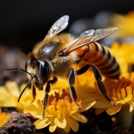 Macro Illustration of a Bee