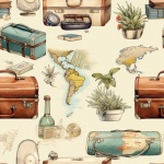 Seamless Travel Objects Background