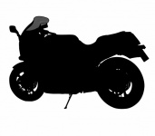 Sylwetka w kolorze czarnym, motocykl, cl