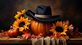 Thanksgiving Pumpkins And Sunfowers