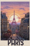 Travel Poster Paris France