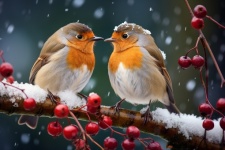 Art des oiseaux d'hiver