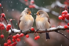 Art des oiseaux d'hiver