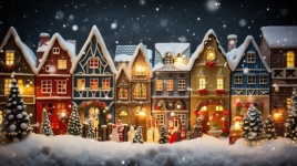 Villaggio di Natale invernale