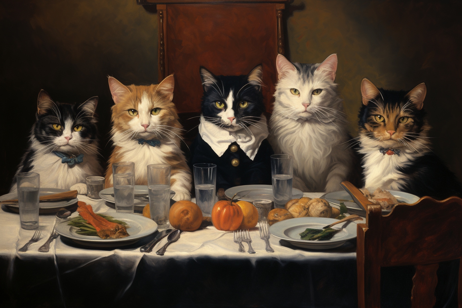Cats At Thanksgiving Free Stock Photo - Public Domain Pictures