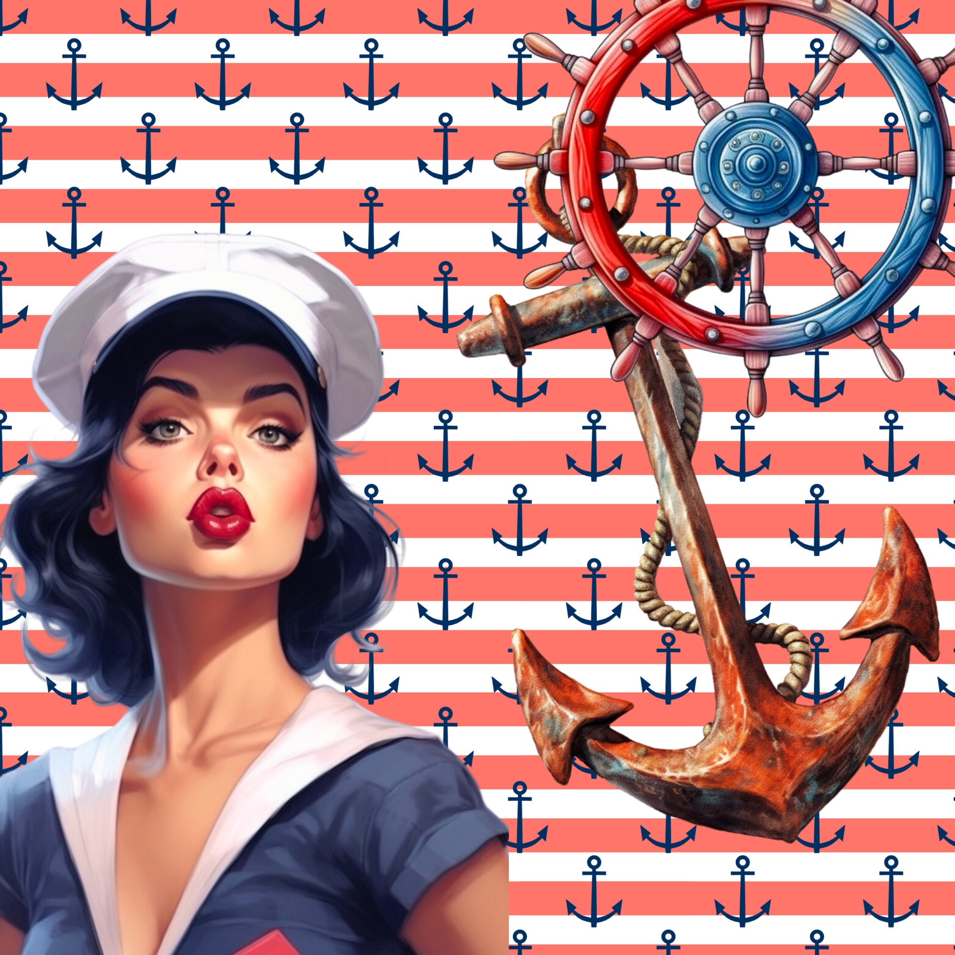 Nautical Pinup Girl Free Stock Photo - Public Domain Pictures