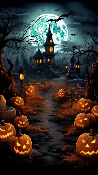 Halloween Landscape Illustration Free Stock Photo - Public Domain Pictures