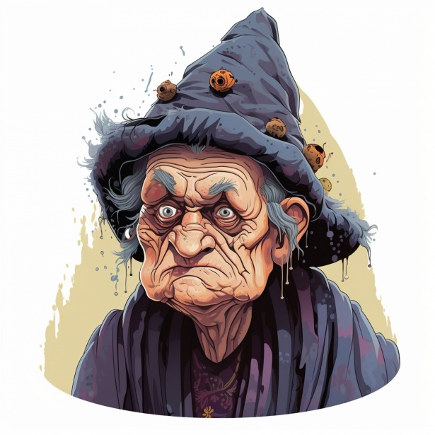 Bruxa velha assustador feia o dia das bruxas