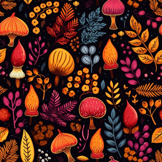 Autumn Doodle Seamless Pattern Free Stock Photo - Public Domain Pictures