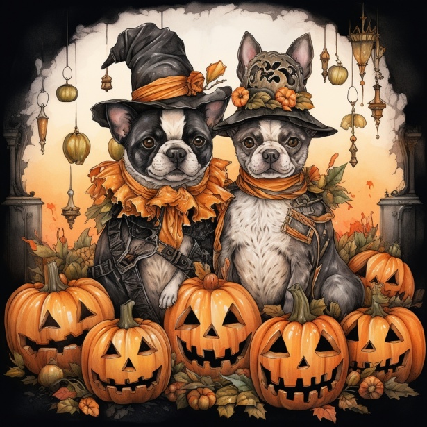 Halloween French Bulldog Art Free Stock Photo - Public Domain Pictures