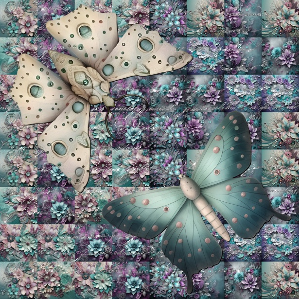 Purple And Aqua Butterfly Art Free Stock Photo - Public Domain Pictures