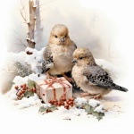 Vogels in de kersttijd