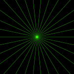 Jasně zelené soustředné spirálové paprsk