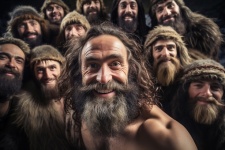 Selfie des hommes des cavernes