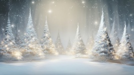 Christmas Forest In Winter