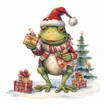 Christmas Frog Calendar Art