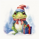 Christmas Frog Calendar Art