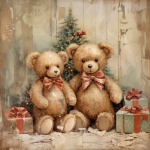 Weihnachts-Teddybär-Kalenderkunst