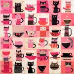 Padrão de gatos de café e chá
