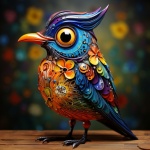 Arte abstrata colorida de pássaros