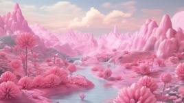 Cute pink landscape