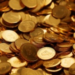 Sfondo di monete d'oro