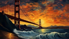 Golden gate bridge painting