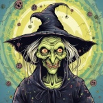 Halloween Green Witch Face
